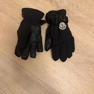 Moncler Black Kids Mittens with Logo